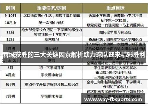 蓉城获胜的三大关键因素解析助力球队迎来精彩胜利 蓉城获胜的三大关键因素解析助力球队迎来精彩胜利